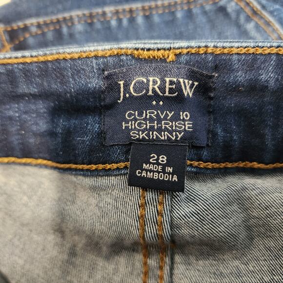 J. Crew Factory Curvy High Rise Skinny Jeans Medium Wash Stretch Denim 28 - Picture 8 of 11
